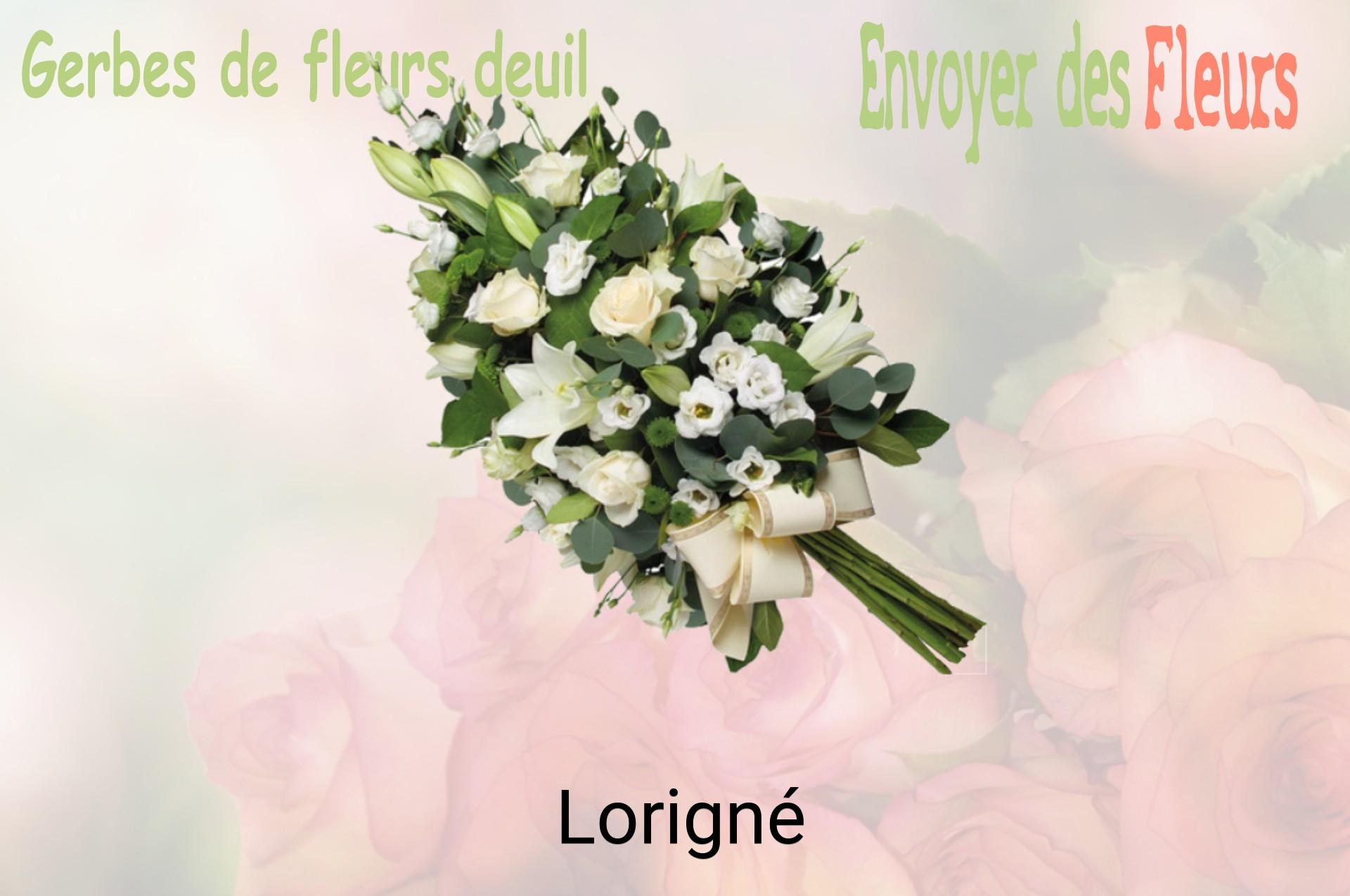 Gerbe de fleurs de deuil livrée à Lorigné